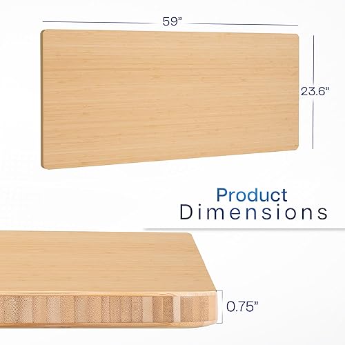 Vista 205 de VIVO DESK-TOP60G - Mesa universal de una pieza de 60 x 24 pulgadas, color gris oscuro, para marcos de escritorio estándar y sentados a pie, altura