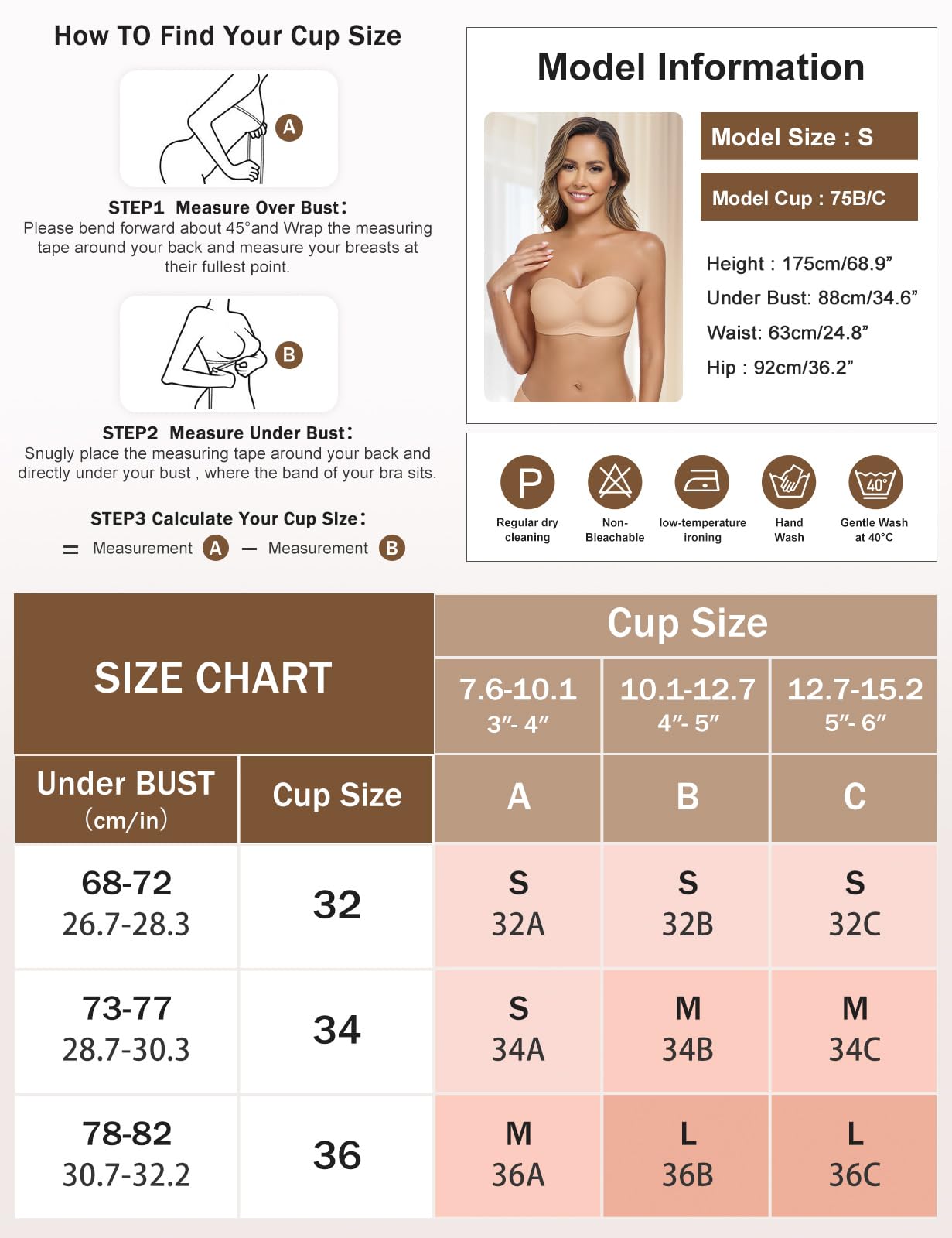UMIPUBO Sujetador Sin Tirantes Mujer Sin Aros Push Up Invisible Sin Costuras Multiposicion Ajustables Bandeau Top con Relleno y Transparente Extraíbles Tirantes Antideslizante