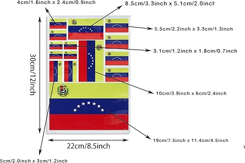 Miniatura 2 de Paquete de 3 calcomanías de bandera de Venezuela, calcomanías reflectantes de vinilo para automóvil, calcomanías impermeables para parachoques de