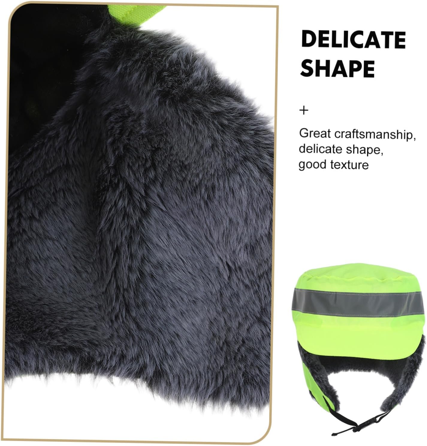 Reflective Thermal Warm Hat, 58-60cm Green Fleece Cycling Cap | Enhanced Visibility, Windproof Comfort, Minimalist Style, for Sports and Low-light Environments