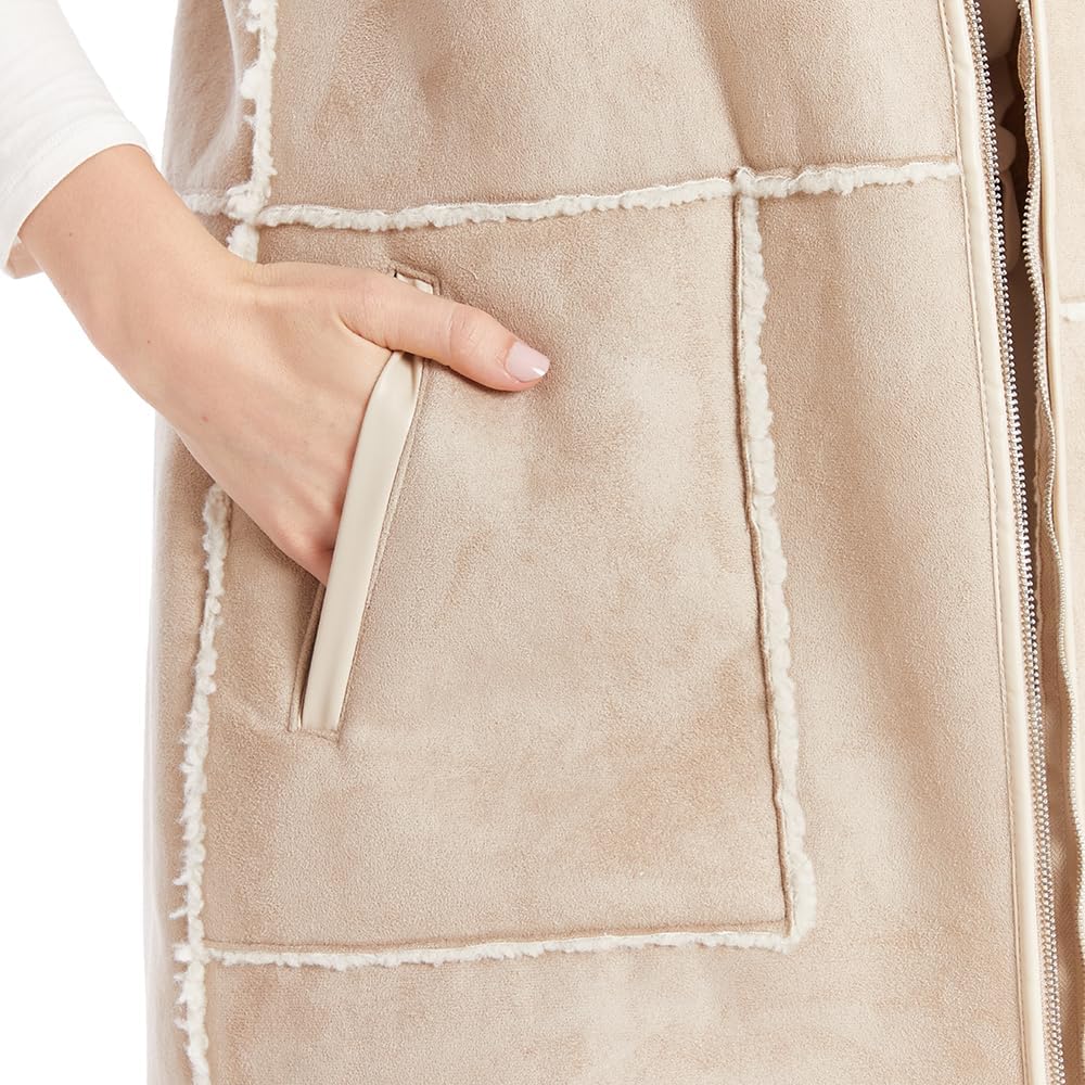 Frye Women's Long Faux Shearling Vest