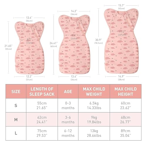 Vista 6 de Mantas orgánicas de 3 vías para envolver con los brazos arriba, saco de dormir con las manos arriba, saco de dormir fácil de cambiar pañales