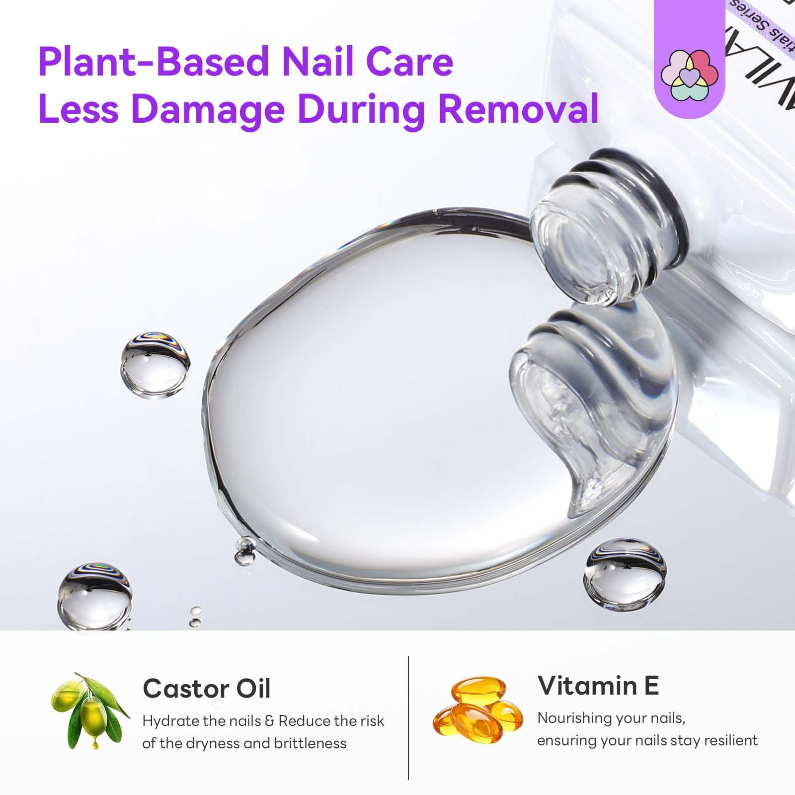 SAVILAND Essentials Dip Nail Remover Kit: Effective Removal Dip Powder Remover With Nail File Buffer For Dip Nails Remove No Need Foil Soaking or Wrapping Home 15 ml - Image 4