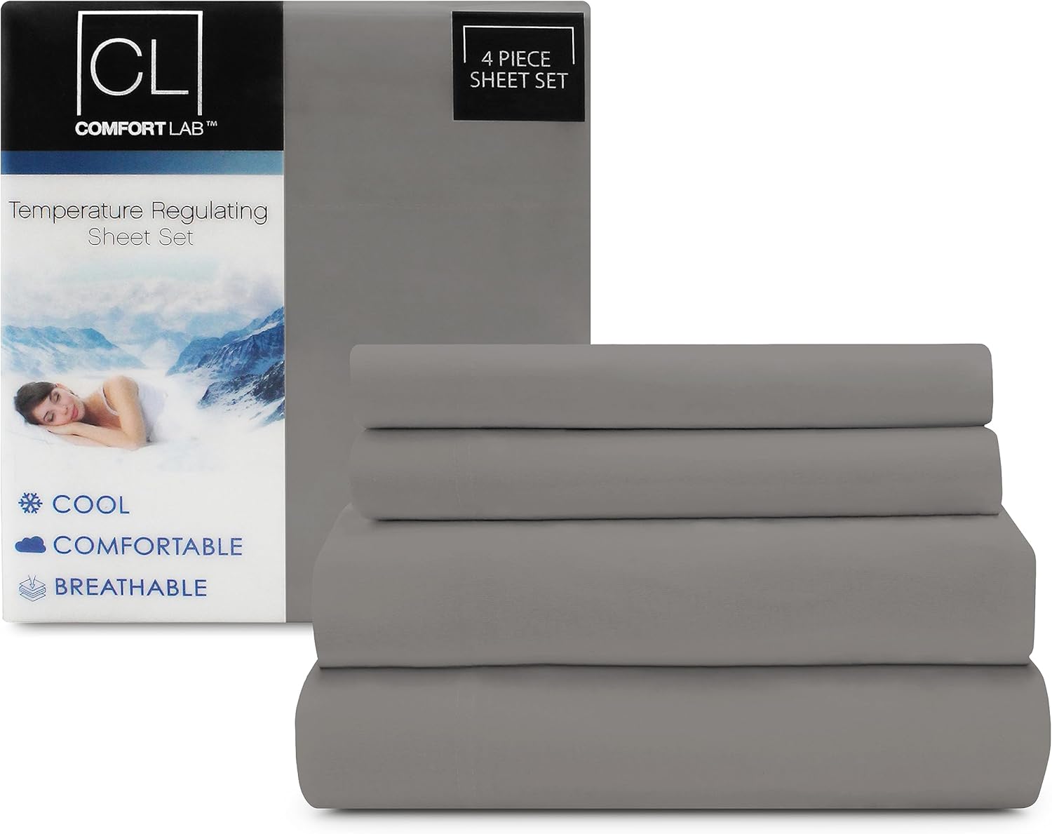 Comfort Lab 4Piece Cooling Bedding Sheets & Pillowcases