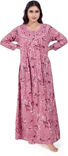 BellaMora Nighty| Full Sleeve Nighty for Women| Nighty for Women Stylish| Night Gown for Women Stylish| Airy Alpine Fabri... Price In India