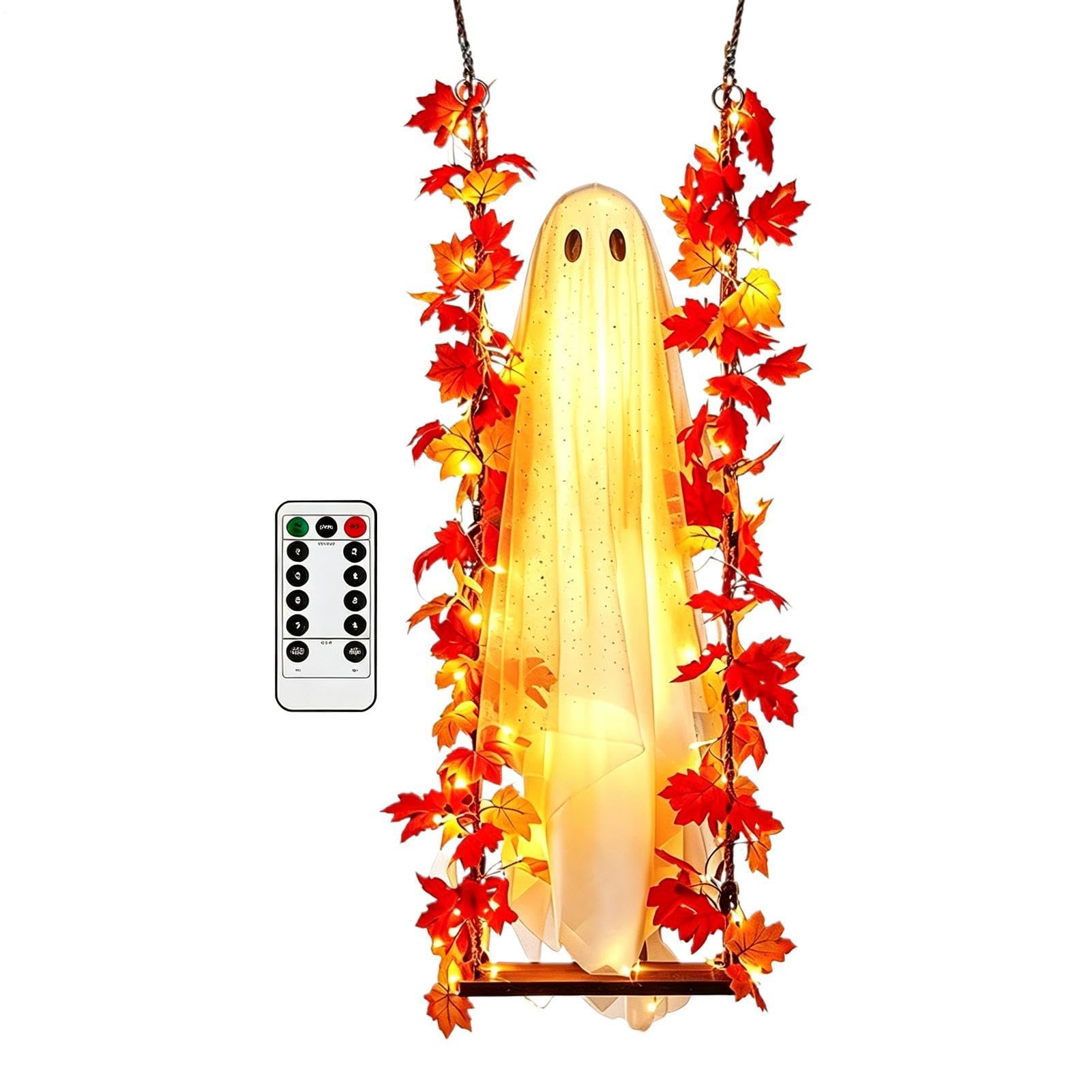 Decorazione Fantasma Halloween Decorazione Per Feste Spettrale Luminosa 120 | Decorazione Halloween Fantasma Oscillante per Esterno, Portico, Albero, Giardino, Patio, Casa, Balcone, Festività