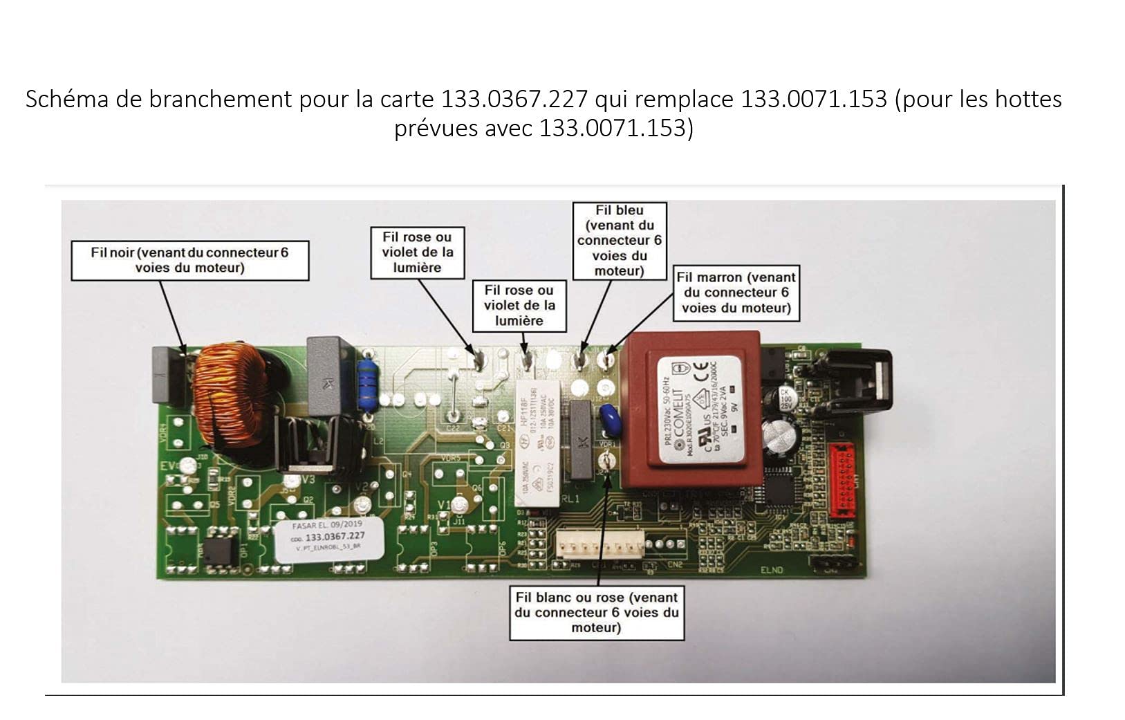 Carte puissance 133.0016.884 hotte Roblin