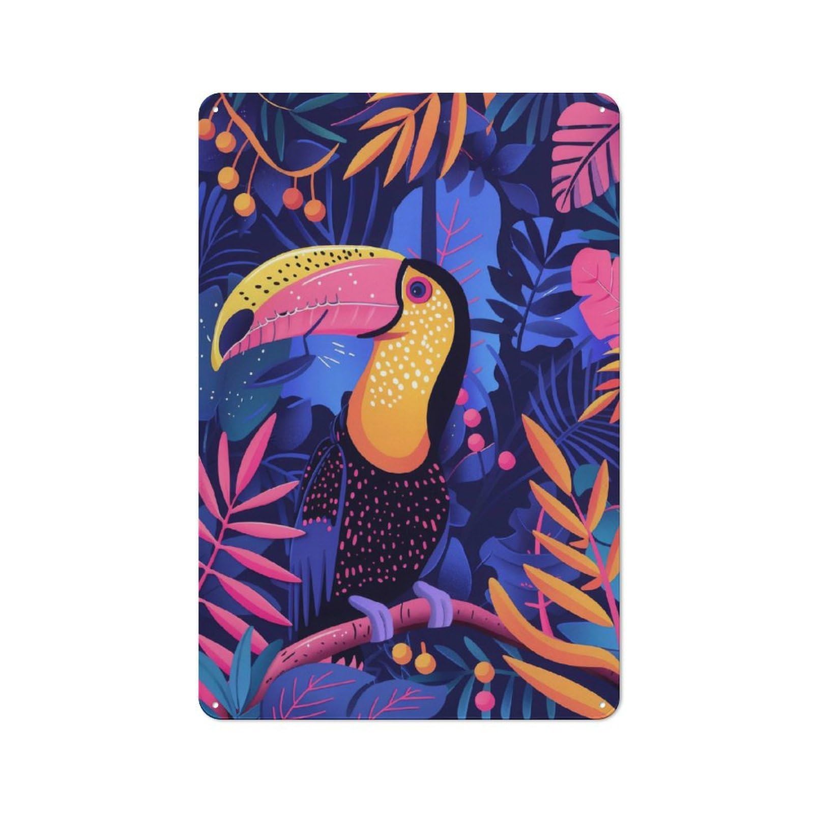 Junmoney Toucan Abstract Flat Shed Style Shed Metal Sign 30X20cm, Shed Wall Decor For Shed, Garden Room, Porch Or Garage