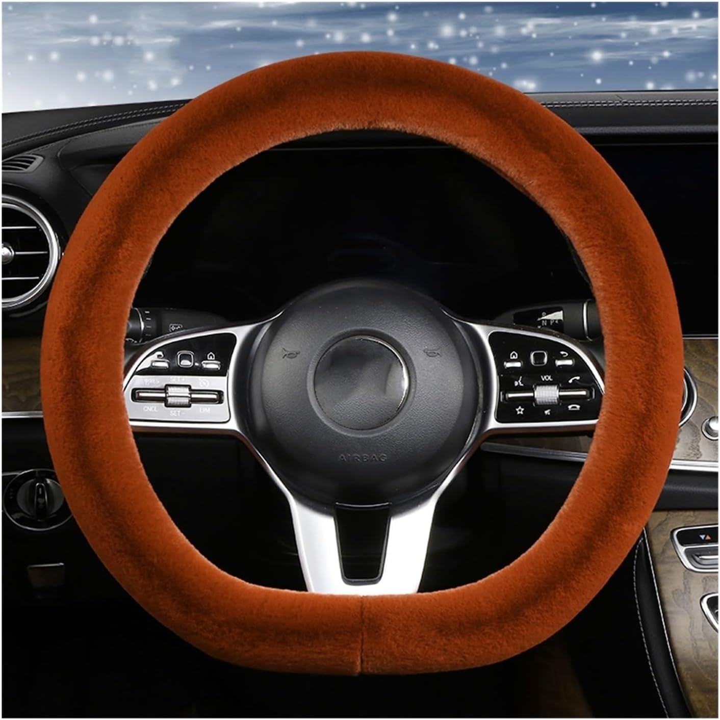 Car Steering Wheel Cover for D Type Car Steering Wheel Cover Plush Car Decoration Wear-Resistant and Durable (Color : 4#)