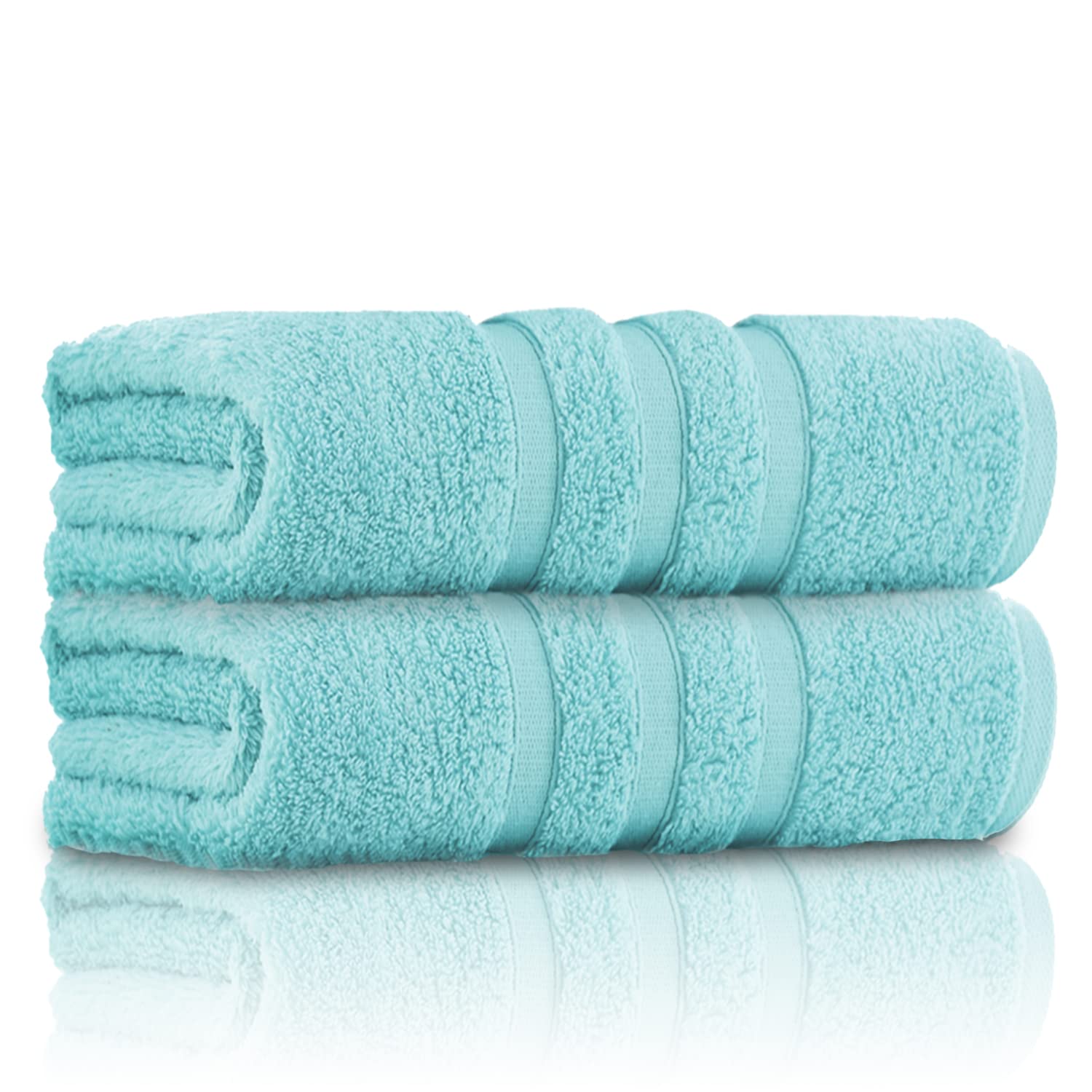 GC GAVENO CAVAILIA 100% Ringspun Cotton Bath Towels, Luxury 550 GSM Zero Twist Towel Sheets, Aqua, 70x120 Bath Towel