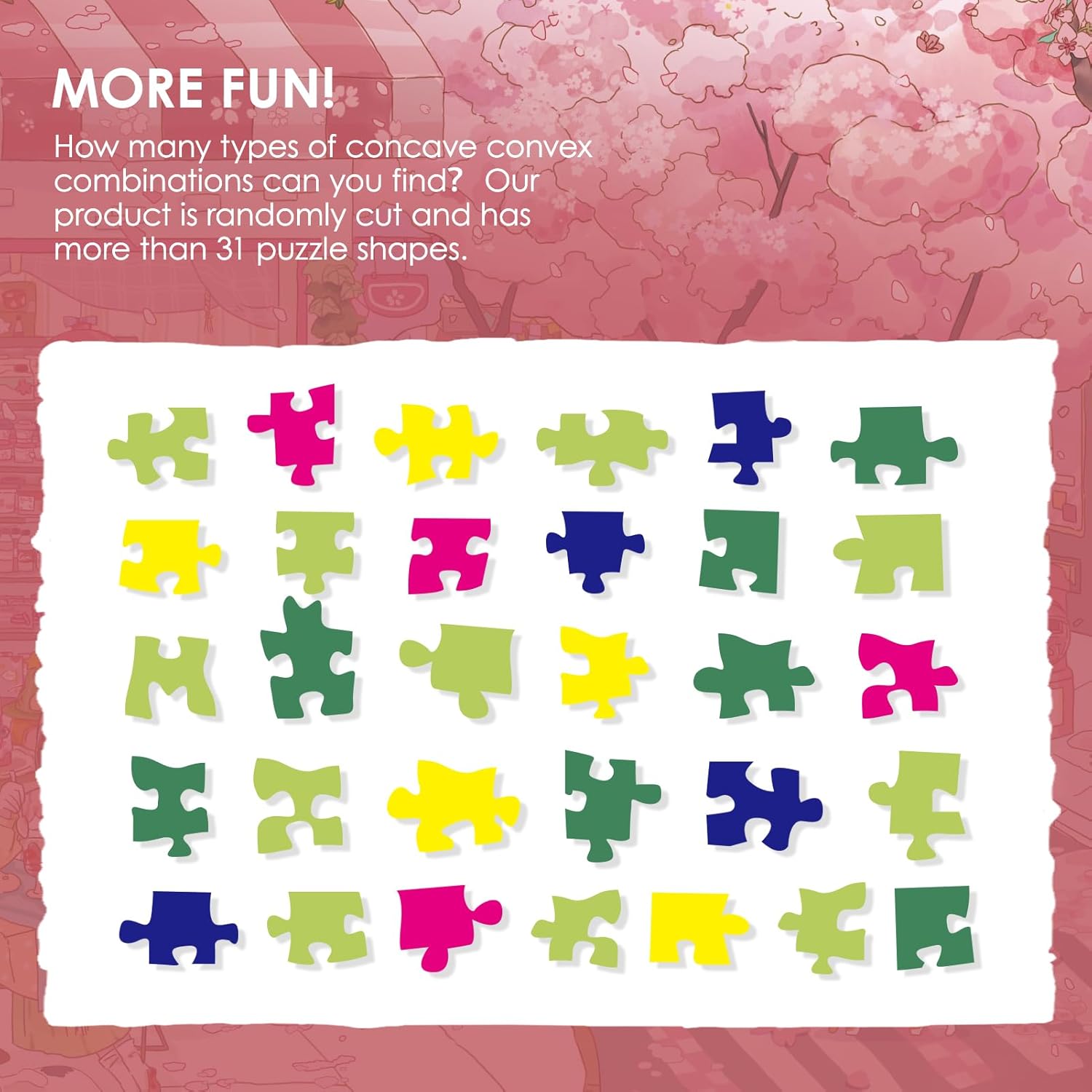 MOMIBOOK 1000 Piece Puzzle for Adults Jigsaw Puzzles of Streets Full of Cherry Blossoms, Painting Image Flower Street Difficult Challenging Hard Impossible Puzzle Unique Christmas Birthday Gifts
