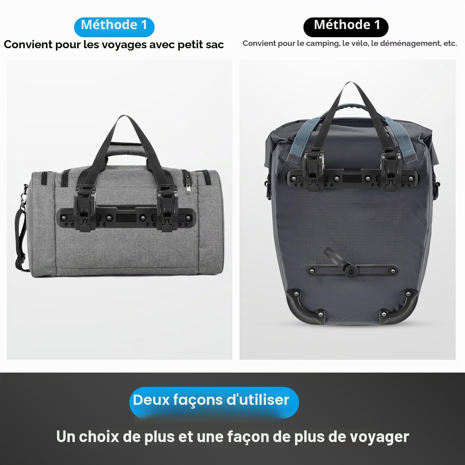 Bicyclette Poches Latérales Boucle de Bagage de Vélo Réglable Boucle de Sac Support de Sac Outil de Fixation Pratique Porte-bagages Vélo