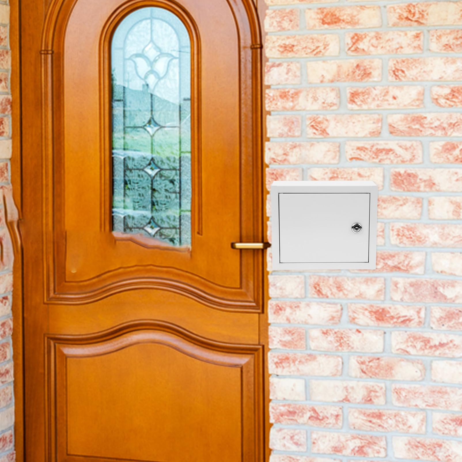 Caja de Leche de Hierro con Cerradura para Pared, Almacenamiento Seguro para Botellas de Leche y Correspondencia, Capacidad Adecuada para Jardín y Oficina