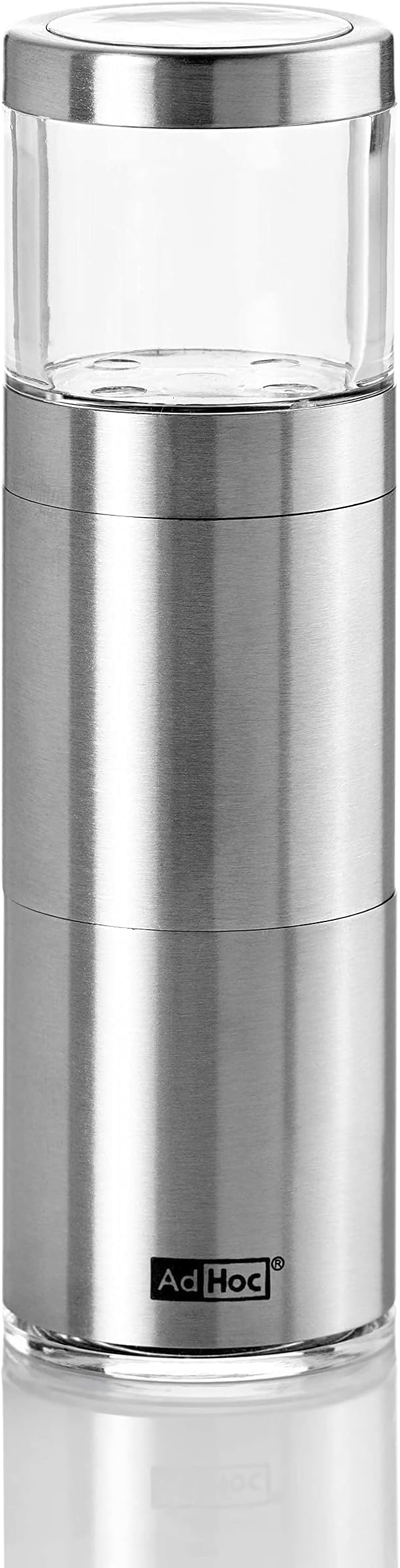 Adhoc Muskatino Stainless Steel and Acrylic Nutmeg Mill, Clear/Silver, 5-Inch, PM87