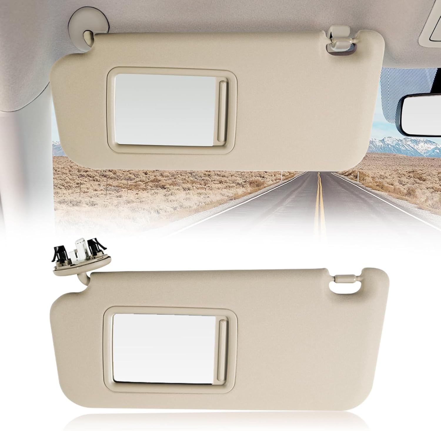 Youxmoto For Toyota RAV4 Grey Left Driver And Right Passenger Side Sun Visor Replacement For Toyota RAV4 2006 2007 2008 2009 2010 2011 2012 2013, Replaces# 74320-42501-B2, 74310-42452-B2, Visors - Canada - View #2