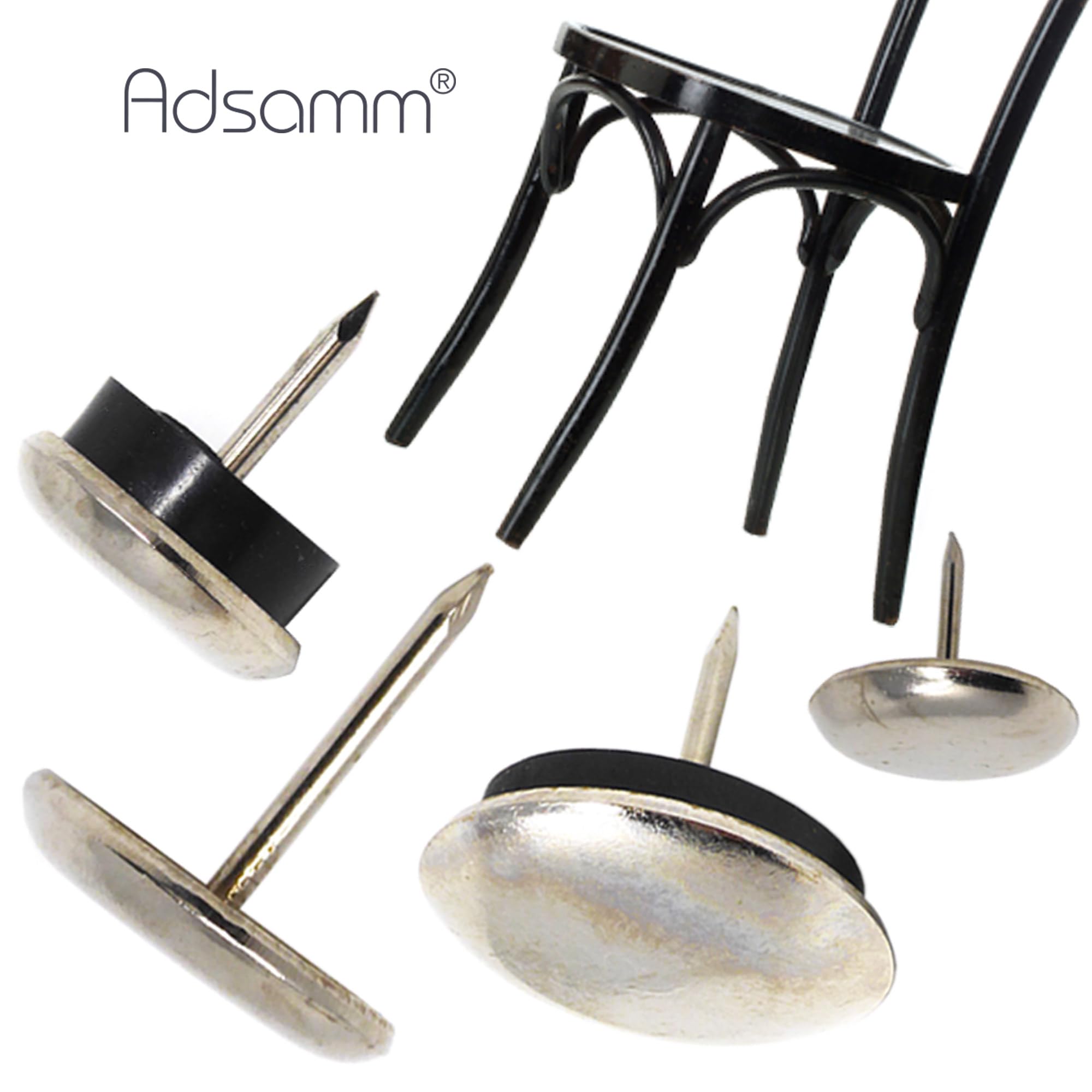 Adsamm MGR-N-25-16 MGR-N-25 16 x Metal Gliders with Buffer and Nail Silver Diameter 25 mm — view 5