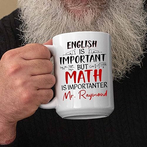 Miniatura 6 de Tazas de café personalizadas con el nombre English Is Important But Math Is Importanter, tazas de café de 11 onzas y 15 onzas, taza de cerámica