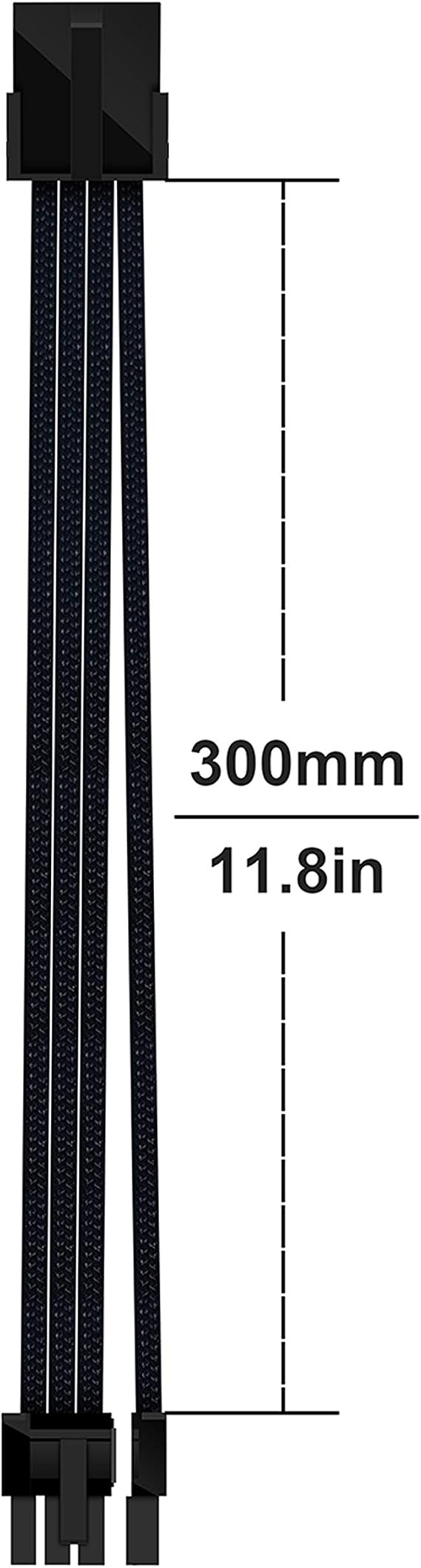 EZDIY-FAB Sleeved Cable PCIE 6+2 Pin - Cable Extension for Power Supply- Black