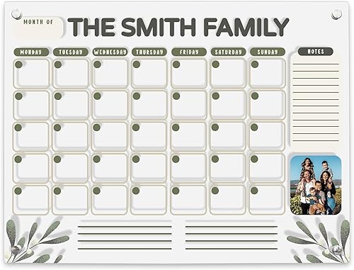 Miniatura 2 de Calendario de pared acrílico personalizado de 16 x 12 pulgadas, calendario acrílico personalizado para pared, calendario mensual personalizado de