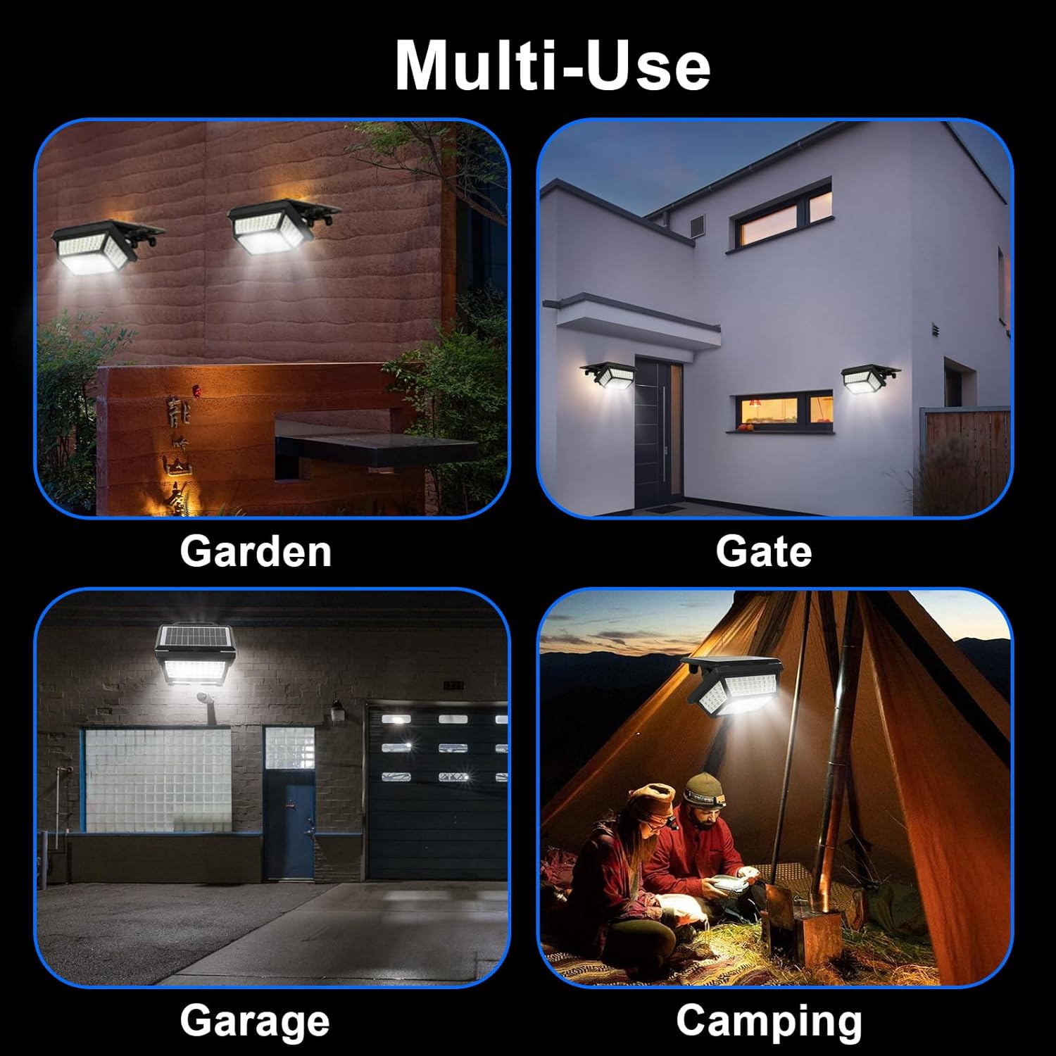 190LED Split Solar Motion Sensor Lights Outdoor Indoor.3 Modes with Remote&16.4Ft Cable Solar Powered Fence Security Light Waterproof, Clip On Flood Lights for RV.Camping.Yard.Patio.Garage.Garden