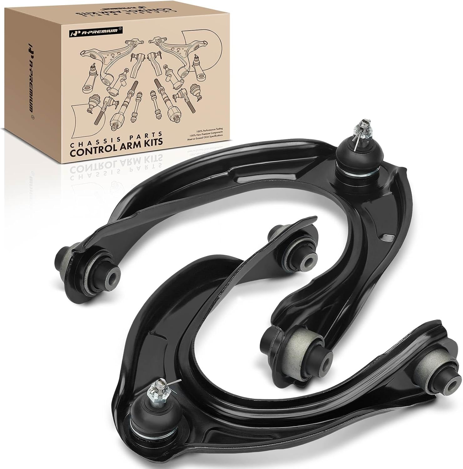 A-Premium 2 x Front Upper Control Arms, with Ball Joint & Bushing, Compatible with Honda Accord Crosstour 2010-2011, Crosstour 2012-2015