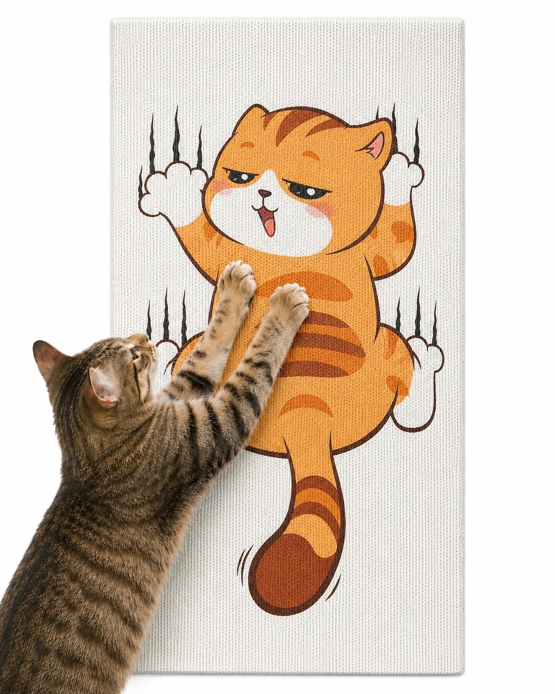 Cute Cat Shaped Cat Scratcher Pad for Indoor Cats, Self Adhesive Sisal Scratching Mat, Furniture & Wall Protector for Couch, Door & Sofa-image-26