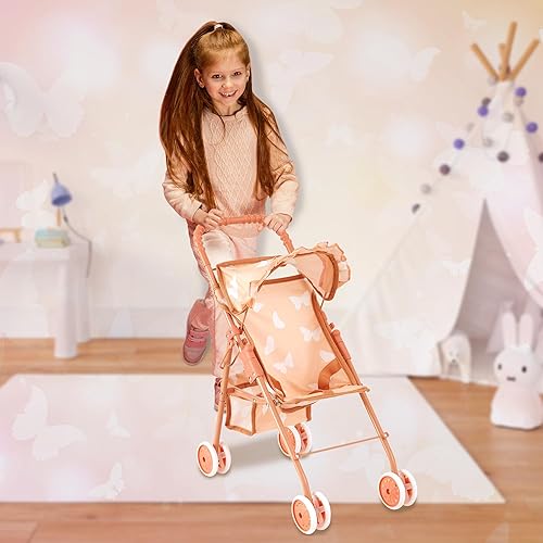 Miniatura 7 de My First Baby - Cochecito de muñeca para niñas de 3 años, niños pequeños  Cochecito de bebé plegable para muñecas, cochecito de juguete para muñecas