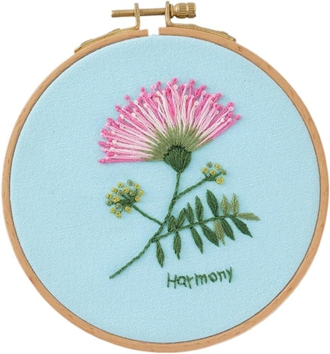 YGNYDGMO DIY Embroidery Kit, Cross Stitch Set for Adults Kids, Handmade Craft Gift(Silk Tree Flower)