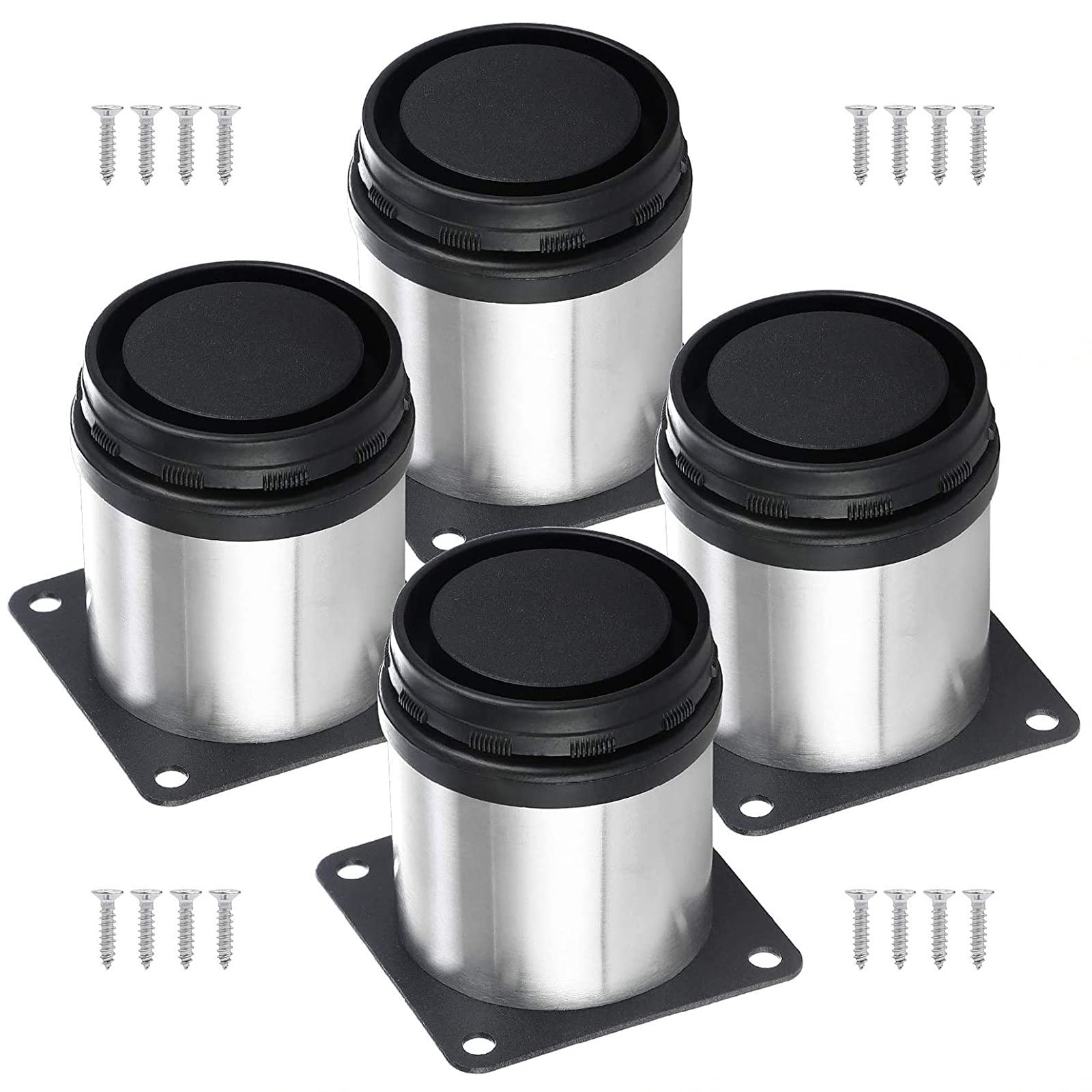 Patas para mesas y sofás en metal resistente, juego de 4 piezas redondas para soporte de muebles