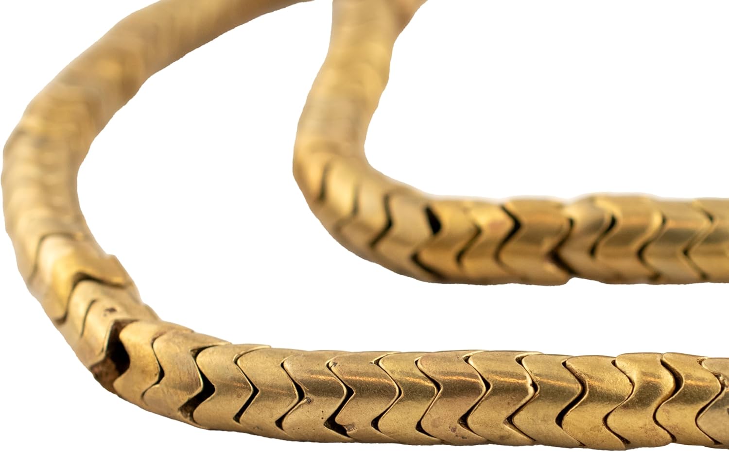 The Bead Chest Brass Snake Beads - Full Strand of Interlocking Vertebrae Beads (7mm)