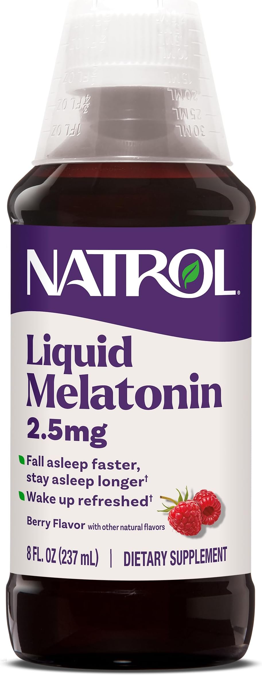 Natrol Liquid Melatonin 2.5 mg, Adult Melatonin Supplement to Fall Asleep Fas...