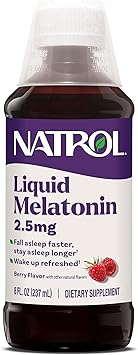 Natrol Liquid Melatonin 2.5 mg, Melatonin for Adults to Fall Asleep Faster and Stay Asleep Longer, Wake Up Refreshed, Berry-Flavored Liquid, 8 FL OZ, Up to a 23 Day Supply