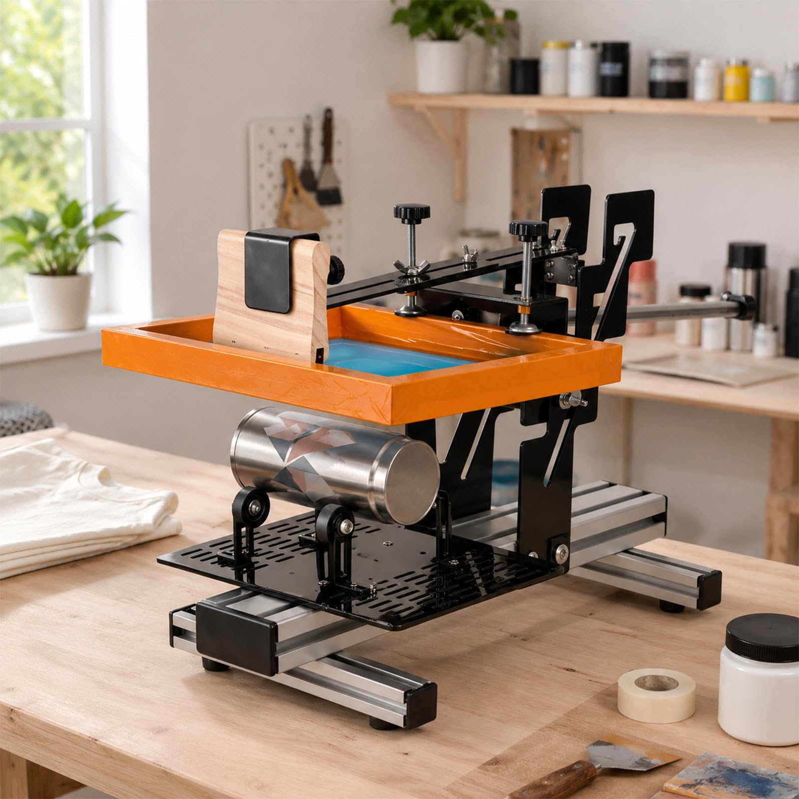 Piccola Postazione Manuale per Serigrafia da Banco | La Stazione Manuale Da Tavolo Si Adatta Ai Banchi Da Lavoro Sale Confezionamento,Laboratori Artigianali E Officine Domestiche