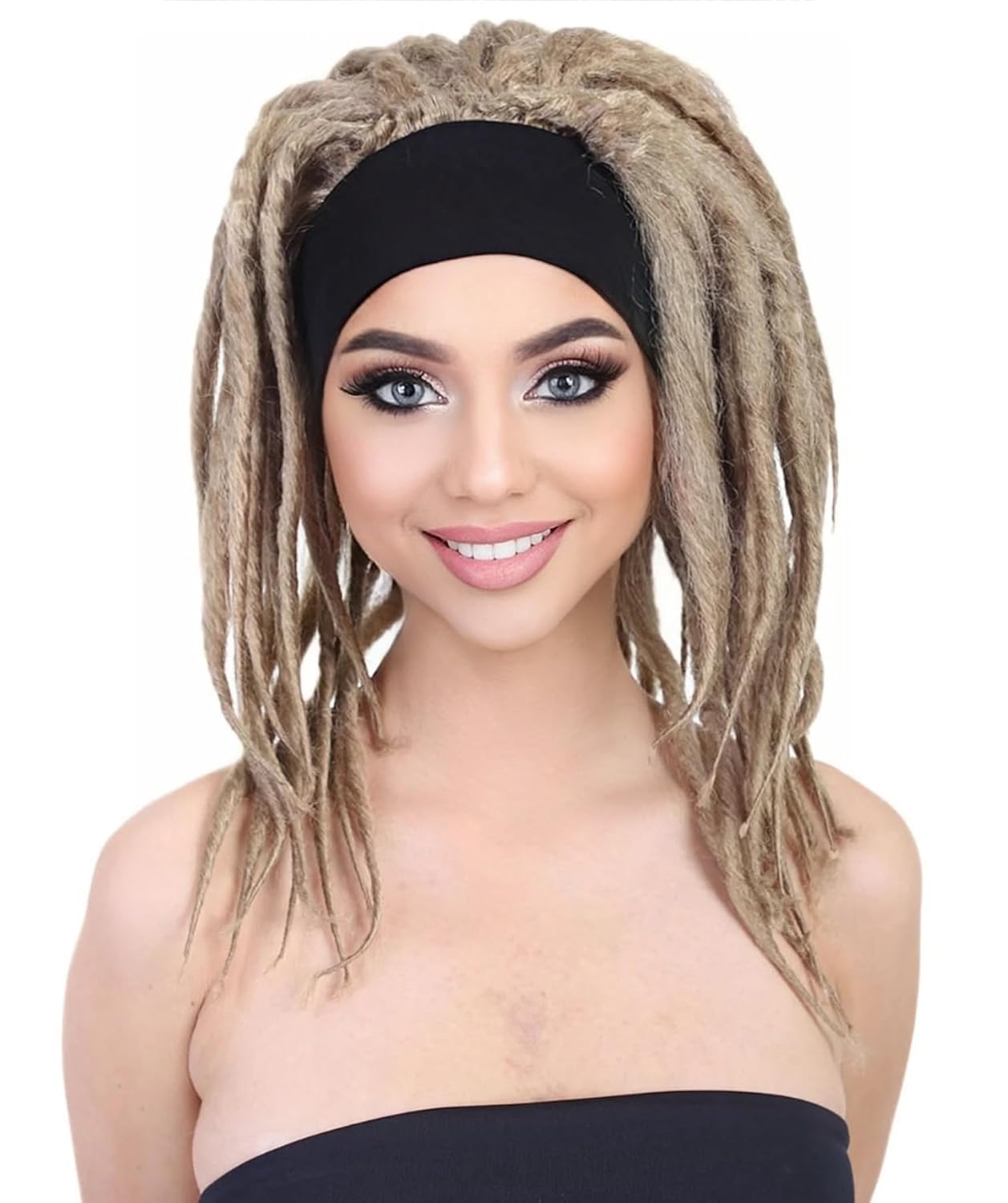 Adult Women's Deluxe Dreadlocks Wig, 21 Inch Dreads Wigs Perfect for Cosplay, Flame-retardant Synthetic Fiber - Brown