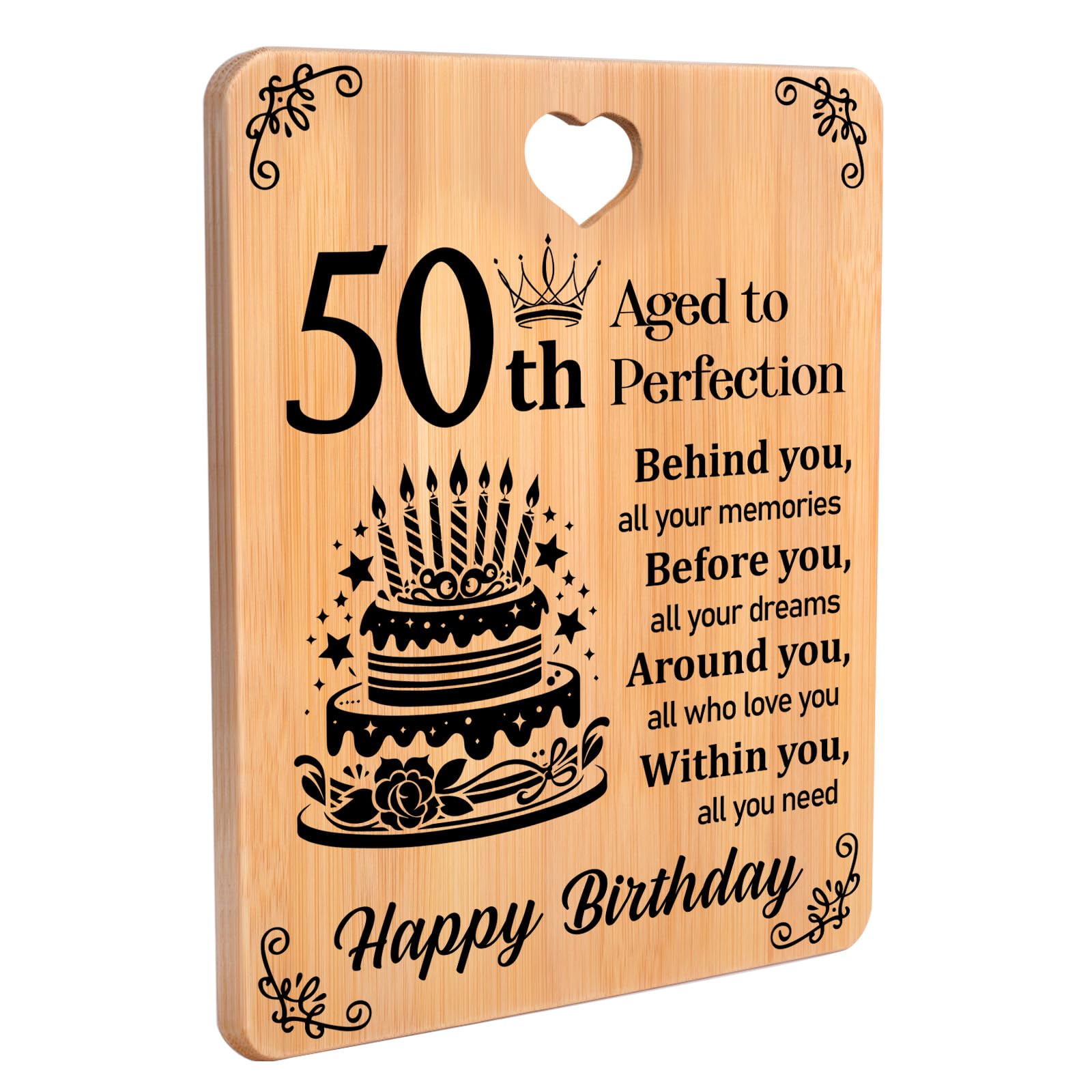 50th Birthday Gifts - Bamboo Cutting Board, 1976 Birthday Gifts for Her Him, 50th Birthday Gifts for Women, 50 Years Old Gifts for Parents, Cool Gifts for 50th Birthday