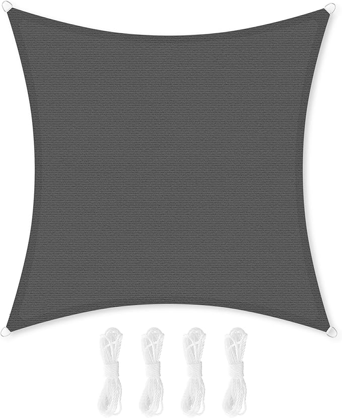 SONGMICS Sun Sail 4 x 4 m, Sun Shade Made of Tear-Resistant HDPE ...