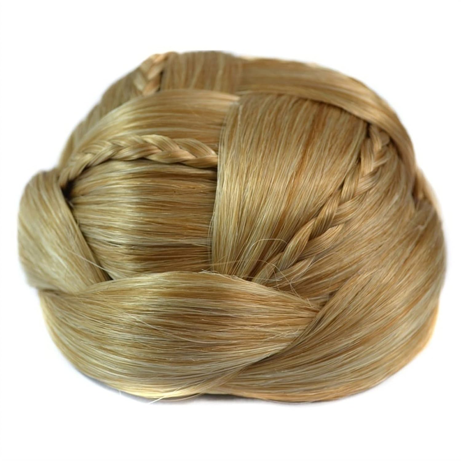 DorkTees Hair Bun Pieces for Women 1 Pack Synthetic Hair Bun Ponytail Extensions Donut Elaborate Braided Braid Wig Claw Clip On
