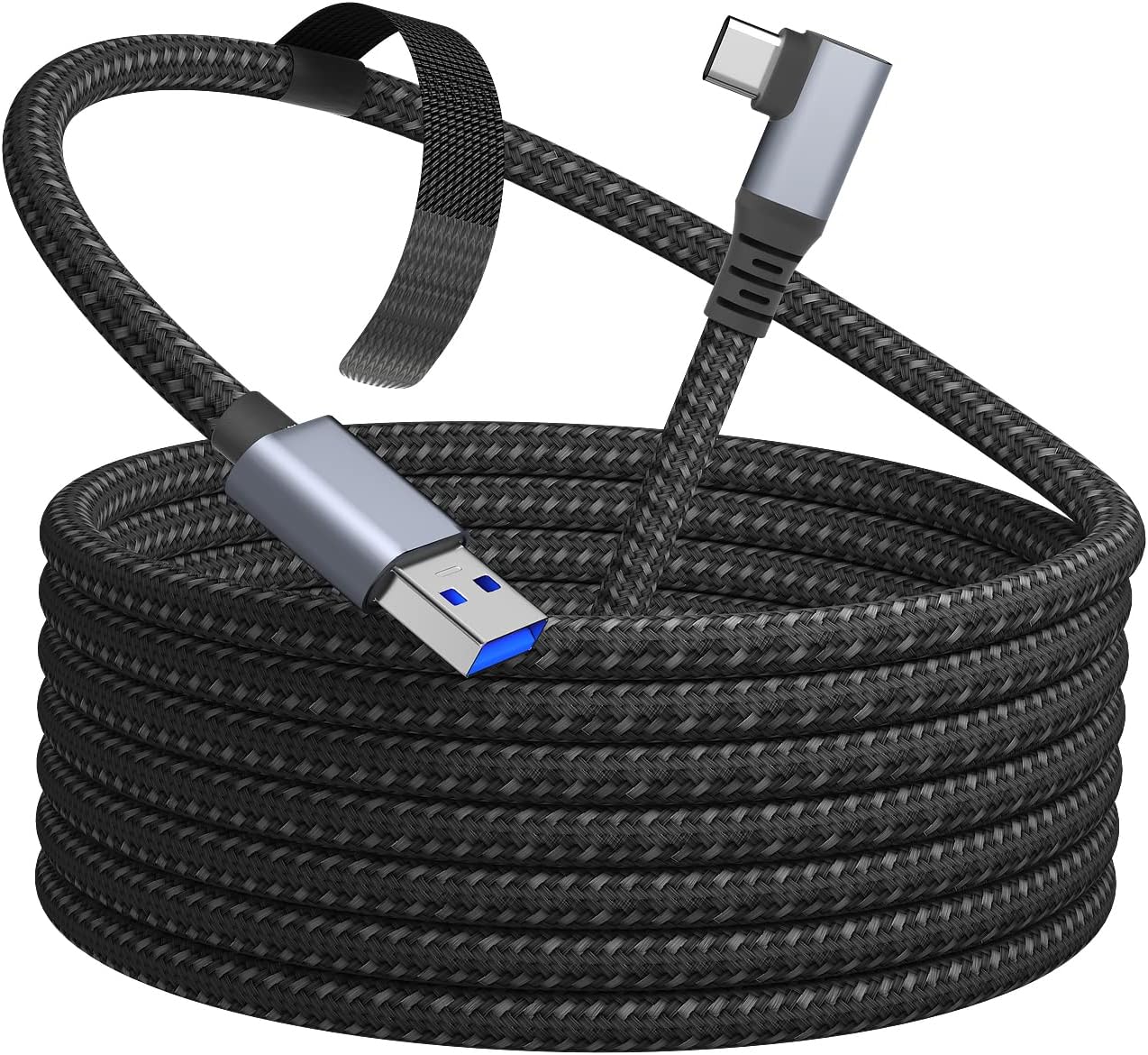 90 Angle USB C link Cable 3M, Braided USB 3.0 to USB C Link Data Charging Cable 5Gbps, Compatible with Meta/Quest 2/Pico 4 accessories PC/Steam VR, Galaxy S8 / S8+/ S9/ S10, HTC 10,XZ, LG etc