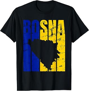 Distressed Bosna Silhouette - Vintage Bosnia Flag T-Shirt
