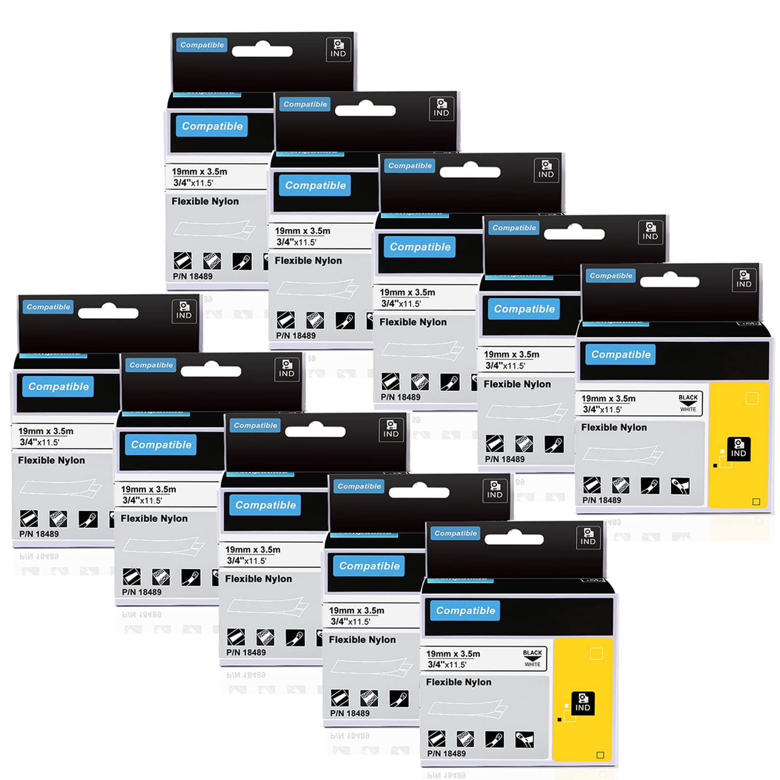 lemohoney03　0509 Aonomi 18489 A18489 Tapes Replace for DYMO Rhino 19mm
