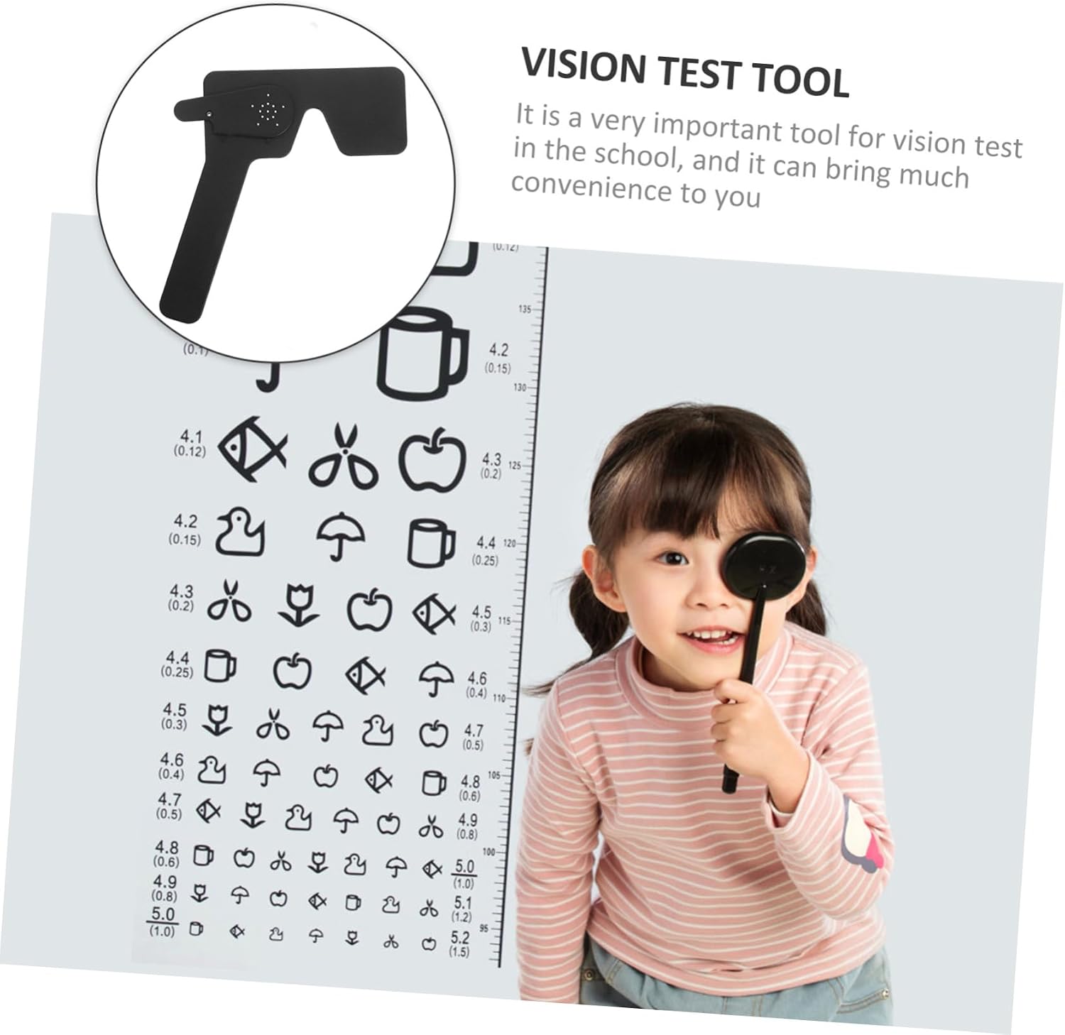 Professional Eye Occluder for Vision Testing, Black ABS Handheld Patch | Anti Slip Design for Chart Exams, Suitable for Elderly and School Children, Hospital Use