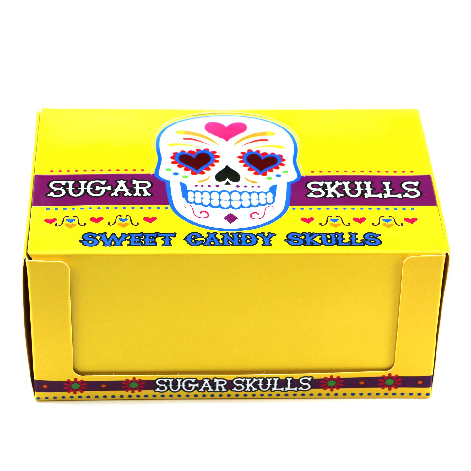 Sugar Skulls Tin Candy (18 Pack Case) Festive Sweet Flavor Skill Shaped Gift Stuffers with 2 Gosutoys Stickers