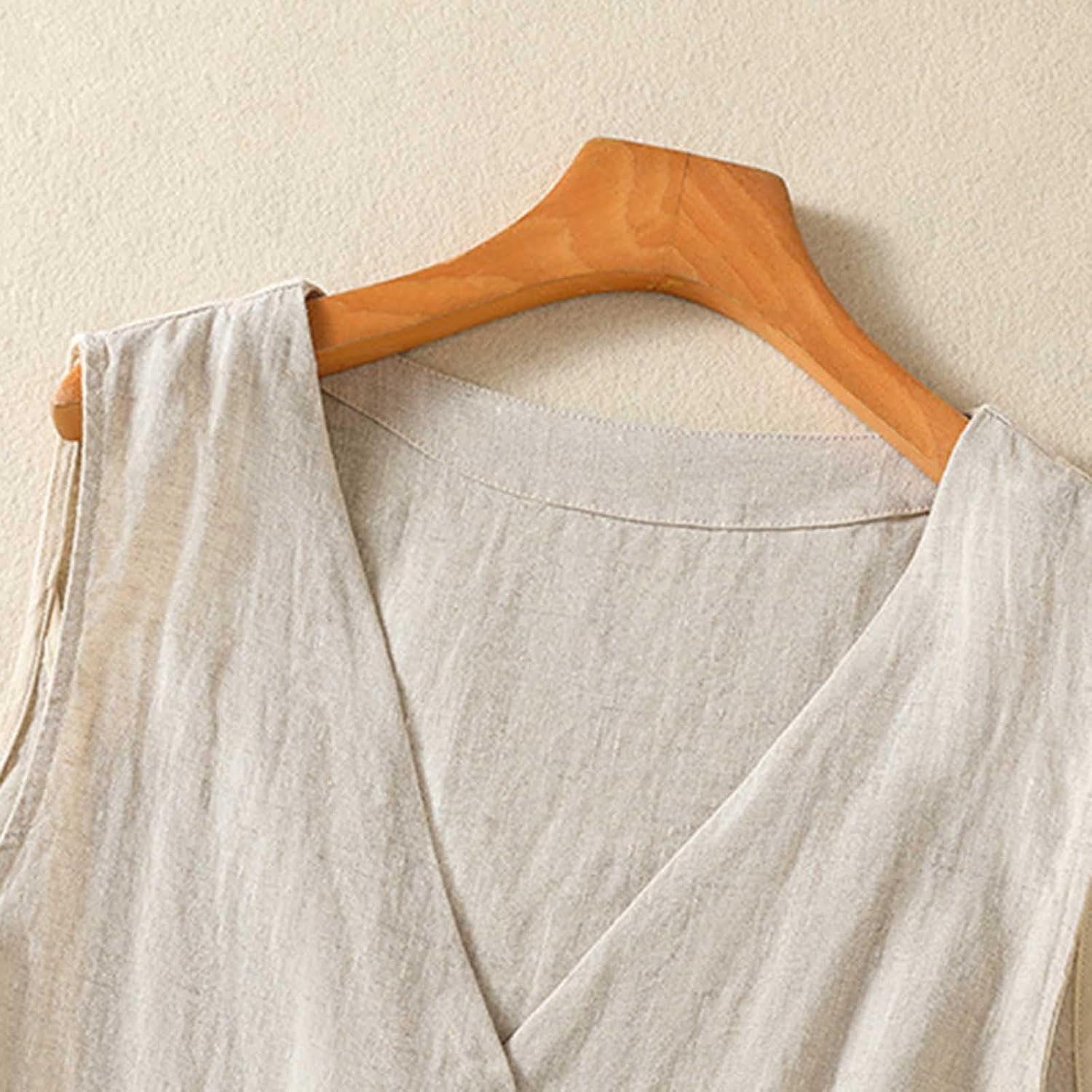 Women's Linen Vest V Neck Button Down Sleeveless Ruffle Tank Top | Womens Fall Blazer Womans Vest Black Dress Jackets For Dresses Sweater Women Beige Thanksgiving Shirts Ladies Winter Long