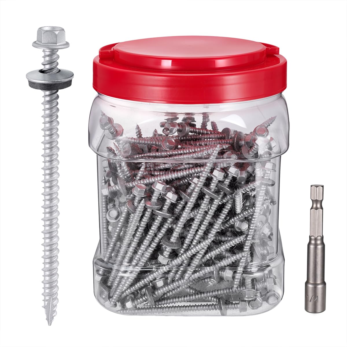 Silver Roofing Screws - 50 Pack #10x1-1/2 -15