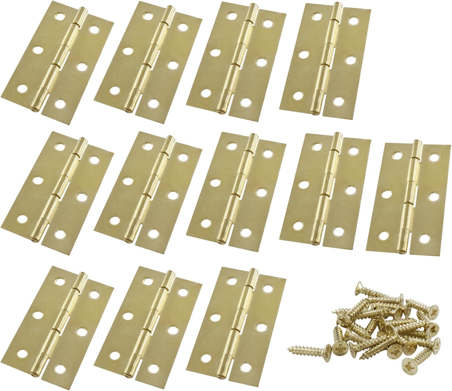 Murtenze 12 Pack 2.5 Inch Door Hinge Hinge, Gold Butt Hinges