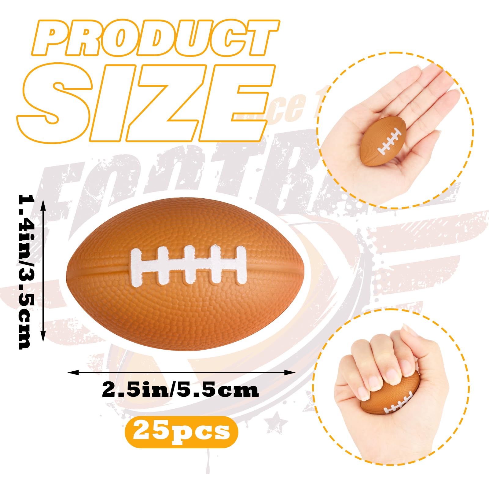 Snapklik.com : Mini Football Stress Ball 25 Pack Foam Sports Stress ...