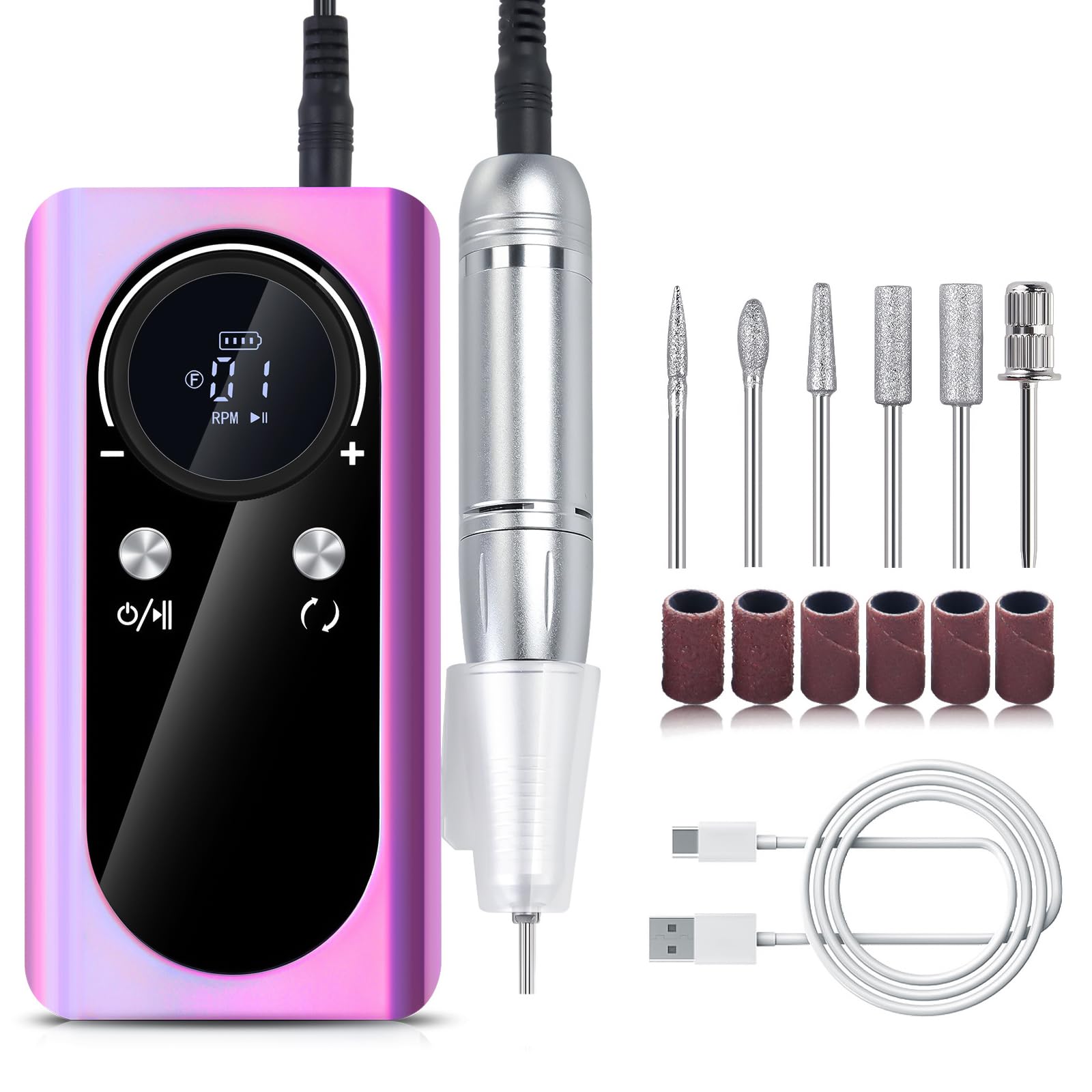 Amazon.co.jp: 電気ネイルドリルセット 45000RPM 爪やすり低