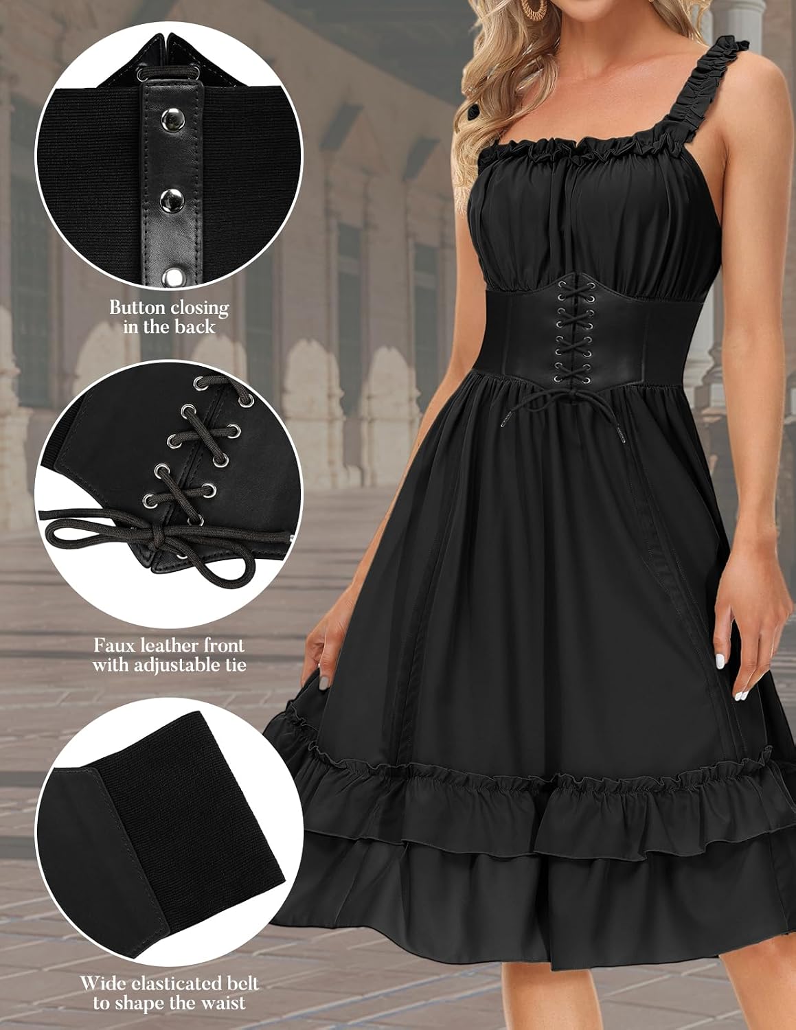 GRACE KARIN Womens Corset Belt Vintage Lace-up Cinch Elastic Waist Belt image 4