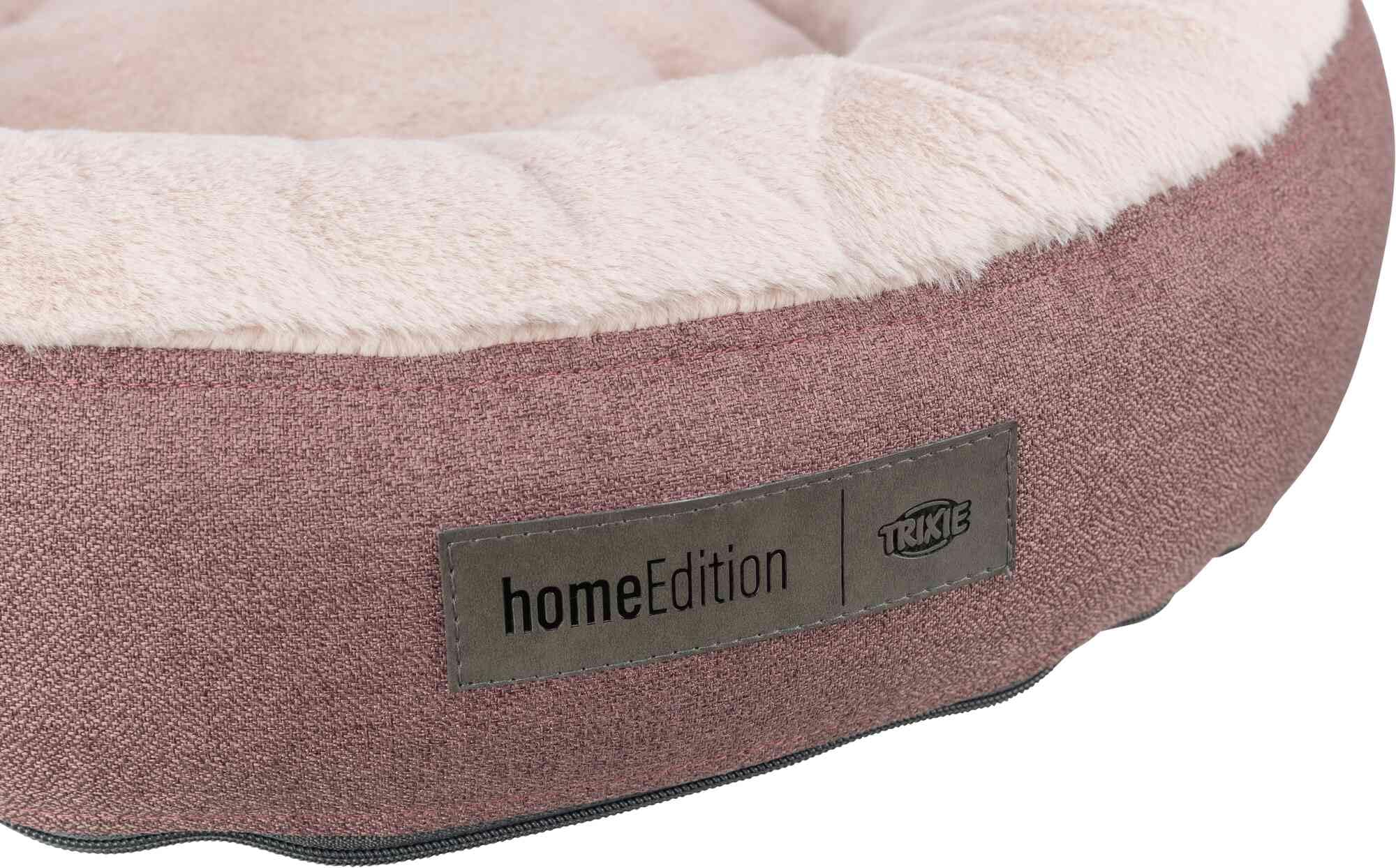 TRIXIE Hundebett Felicia rund ø 50 cm in Beere - ø 26 cm Liegefläche - weiches Hundekissen mit Silikon-Füllung - Hundekorb für kleine Hunde & Welpen - rutschfest - Bezug abnehmbar und waschbar - 37882