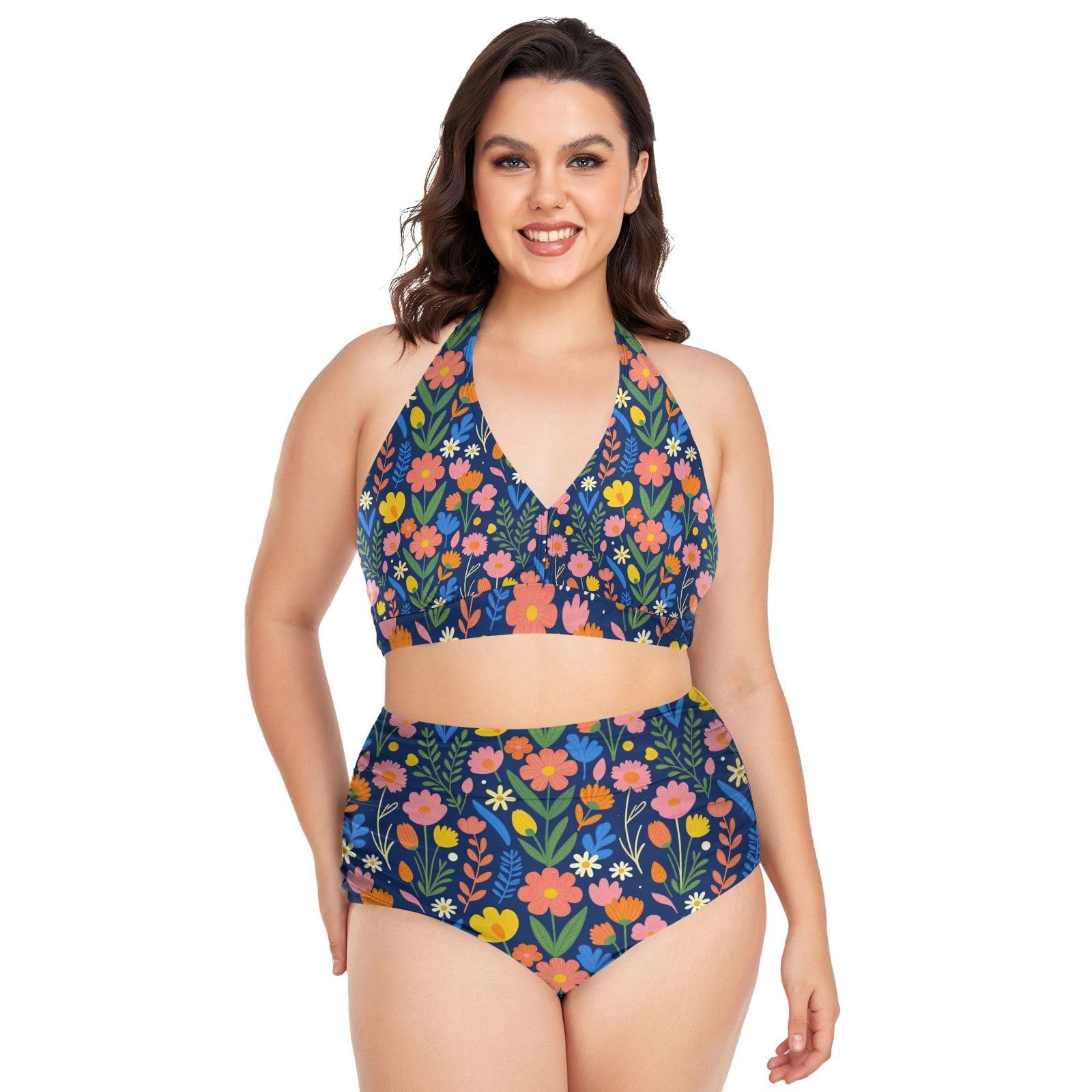 FRODOTGV Curvy damskie dwuczęściowe zestawy kąpielowe L-4XL